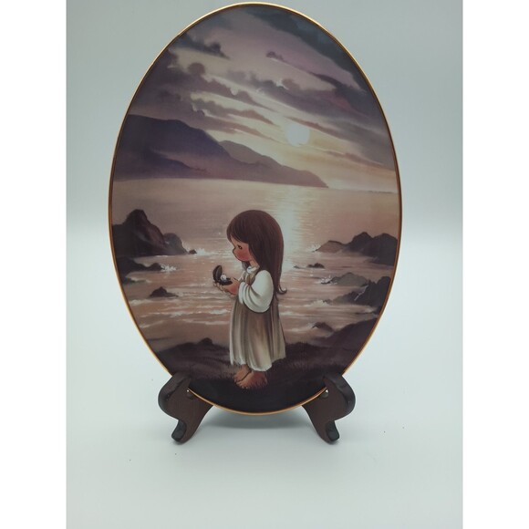 1995 Precious Moments The Pearl Of Great Price #2299B Oval Plate Ocean - Picture 1 of 2